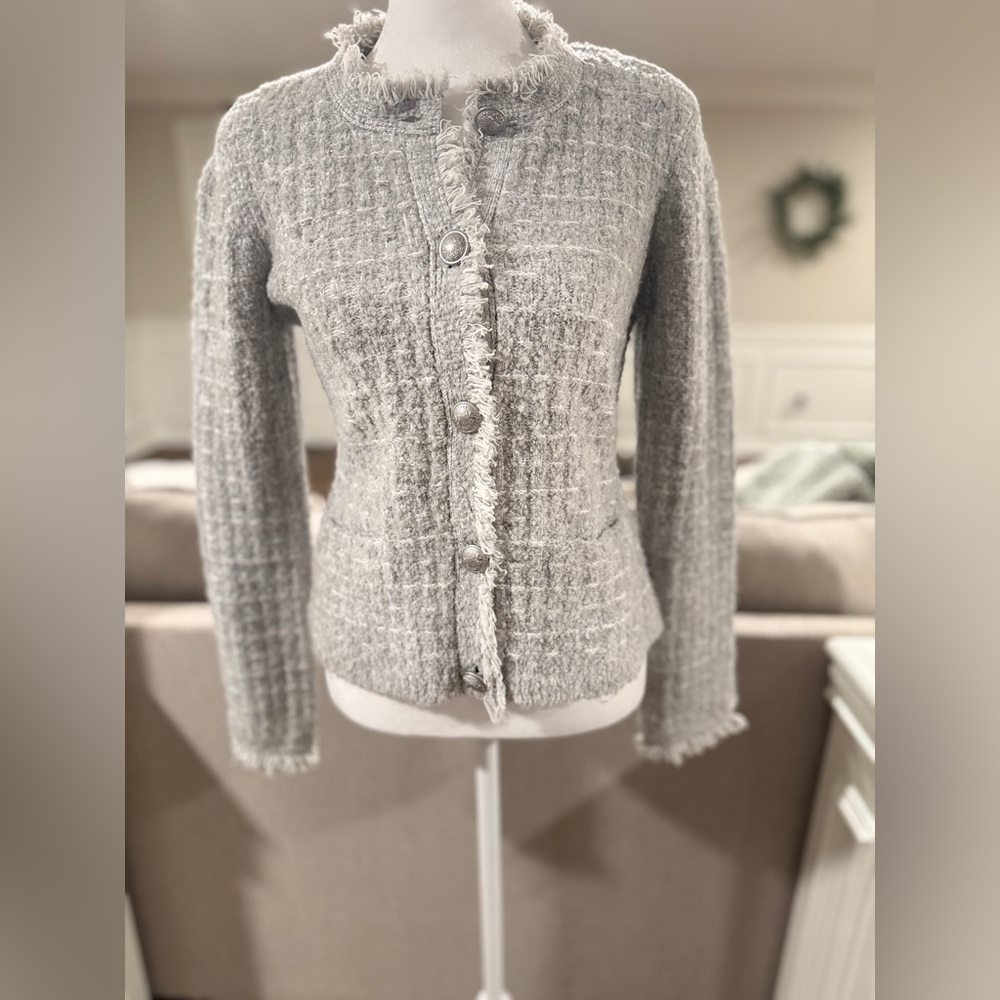 Express Gray Sweater/Jacket Button-Up Classic - image 1